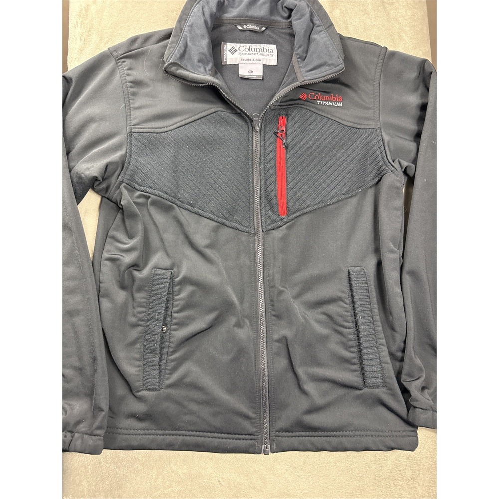Columbia Titanium Jacket Mens Med Black/Red Fleece Full Zip Interchange Coat EUC - Picture 5 of 16
